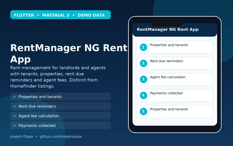 RentManager NG Rent Management App (Flutter) portfolio hero image